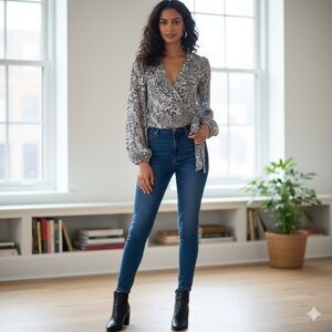 Dynamite Leopard Print Blouse